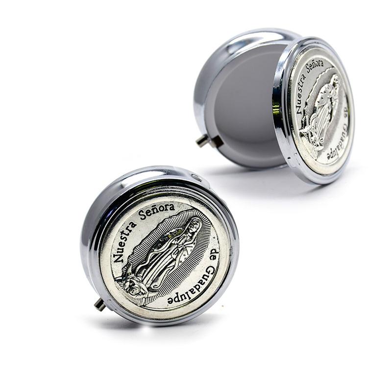 Holy Grail Jewelry Box Vintage Metal Rosaries Necklaces Organizers Religious Gift Communions Church Earring Storage Box