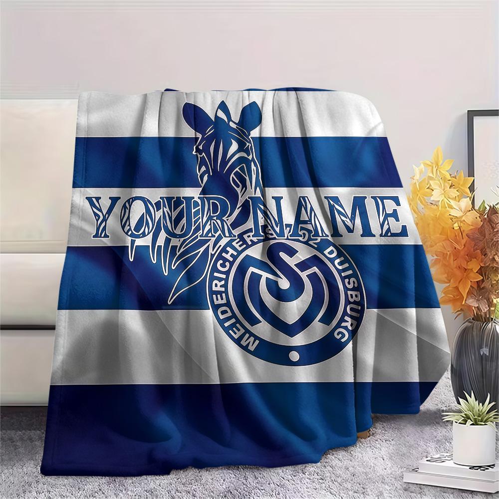 1PC Msv Duisburg Custom Name Patterned Flannel Blanket Suitable For All Seasons For Home Decor Warmth And Comfort Gifts Holiday Present