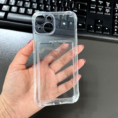 Чехол для мобильного телефона Apple 16 с карманом для карт, подходит для iPhone 14, вставляемая карта 12Pro, прозрачный 15, мягкий чехол 7/8