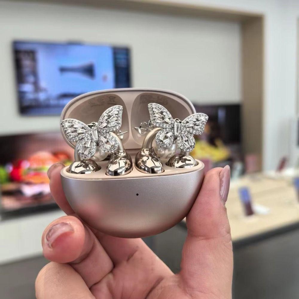 Exquisite Flash Rhinestone Ear-Clip Transparent Wings Ear Clip Sweet Butterfly Earrings Cosplay