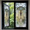 Пленка для конфиденциальности витражного окна Винтажная декоративная матовая Статическое прилипание Водонепроницаемая ПВХ Многоразовая Блокирующая УФ-излучение Наклейка на стекло Покрытие