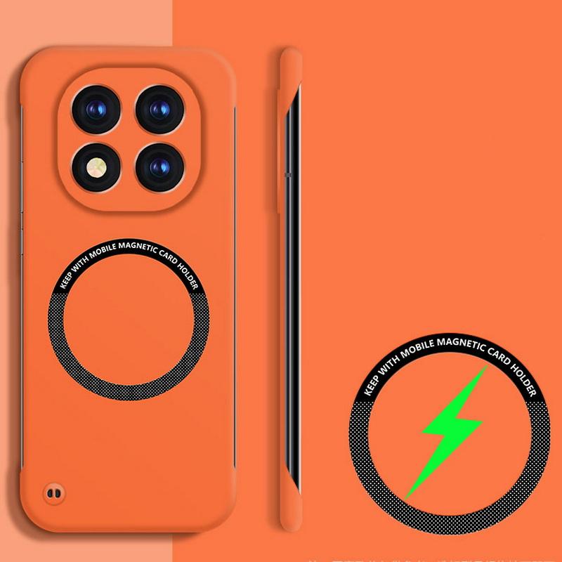 Безрамный тонкий магнитный чехол для телефона Xiaomi Poco F6 Pro X6 Redmi K70E Note 14 Pro 13 однотонный беспроводной зарядный противоударный чехол для MagSafe