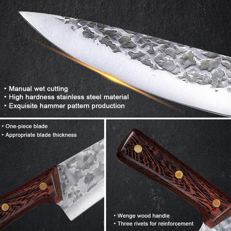 Forged Stainless Steel Kitchen Knife Boning Knife for Cutting Vegetables and Meat Fillet Knife Butchering and Peeling Knife