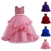 CUHK Girls' Dress Princess Dress Solid Color Sequins Sleeveless Evening Gown Puffy Princess Dress