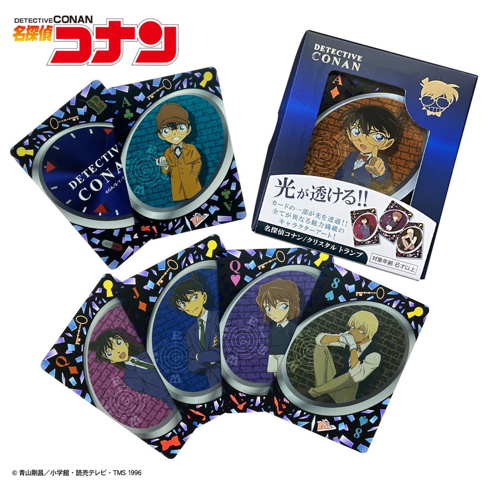Tenyo Detective Playing Cards Parts of the Cards Translucent Playing 54 Cards with Different PVC Ages 6 and Up Conan/Crystal TTR-01, Translucent,