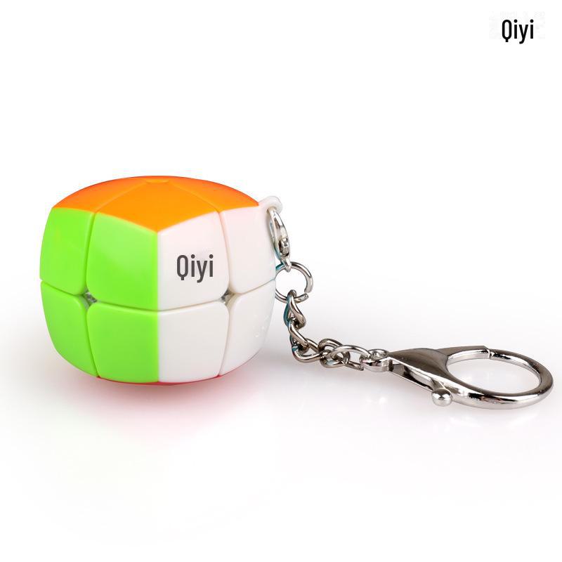 Qiyi Maple Leaf Pyramid Keychain Mini Rubik's Cube - Colorful and Fun Puzzle Toy