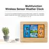2024 Wireless Weather Station with Color Display Digital Thermometer Home Alarm Clock with Temperature Humidity Barometer Alarm Moon Phrase