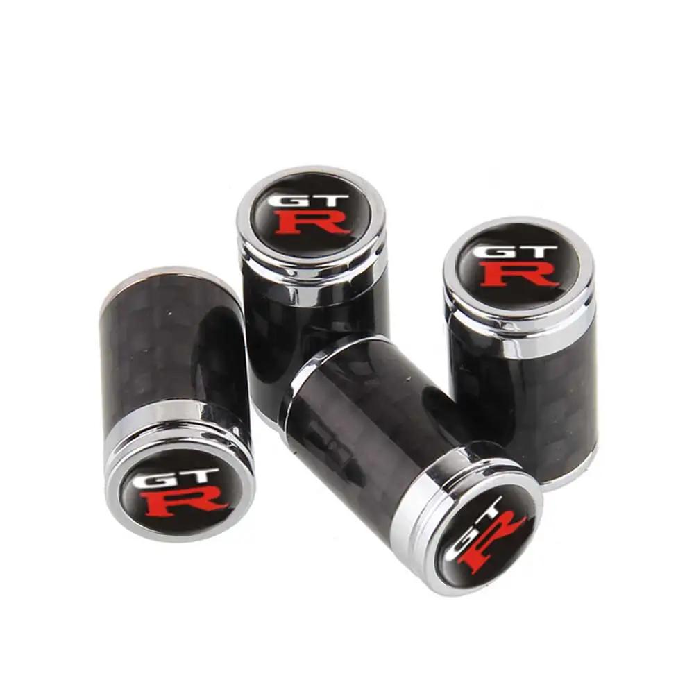 4pcs Carbon Fiber Car Tire Valve Caps for Nissan NISMO 370Z Altima Kicks MARCH NV200 QUEST Patrol Teana Decoration SS33