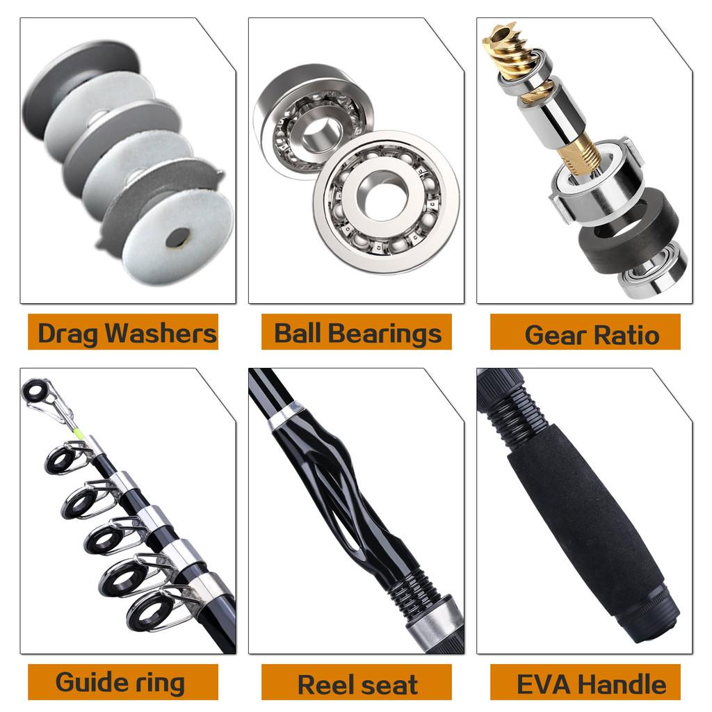 Sougayilang Spinning Fishing Rod Reel 1.0m 1.5m Fiber Ultralight Spinning Fishing Pole GR 5.2:1 13BB Spinning Fishing Wheel Full Metal Fishing Combo