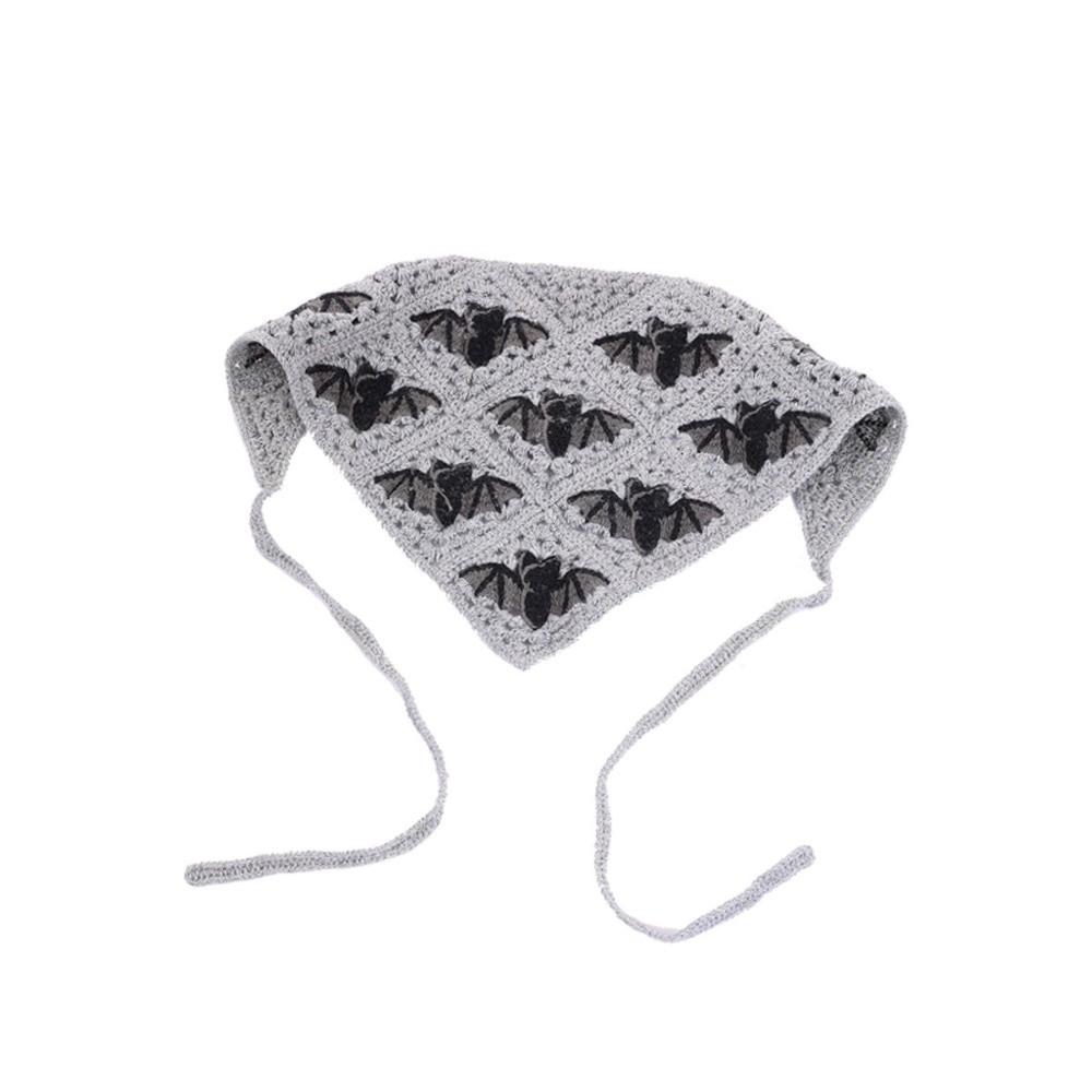 Bat Triangle Scarf Cotton Material Knitted Hollow Headband Halloween Headscarf Women Girls