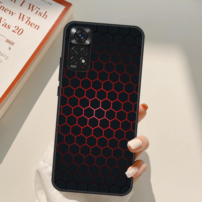 3D шестиугольные огни для Redmi 10A 10C 9A 9C 9T K40 K50 игровой чехол для телефона Redmi Note 11S 10S 9S 9 10 11 Pro