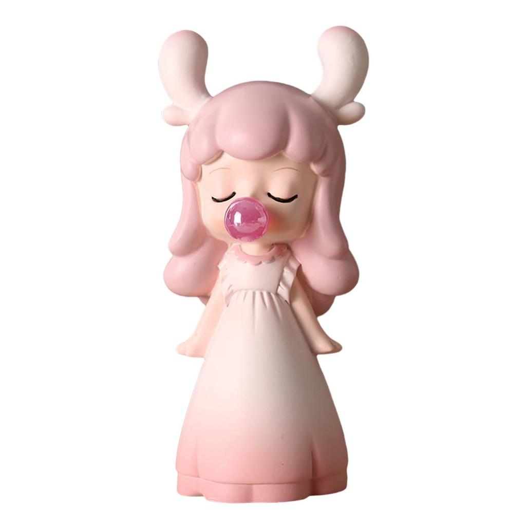 Blowing Bubble Girl Statue Resin Figurine Collectible for Home Decor Sculpture