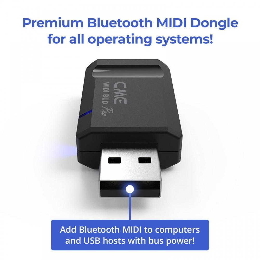 CME WIDI Bud Pro - Bluetooth MIDI-интерфейс для iOS, macOS, Windows, Android, ChromeOS, Linux - Подключи, сопряги и играй - Драйверы не требуются - 3 мс Ультра-низкая задержка