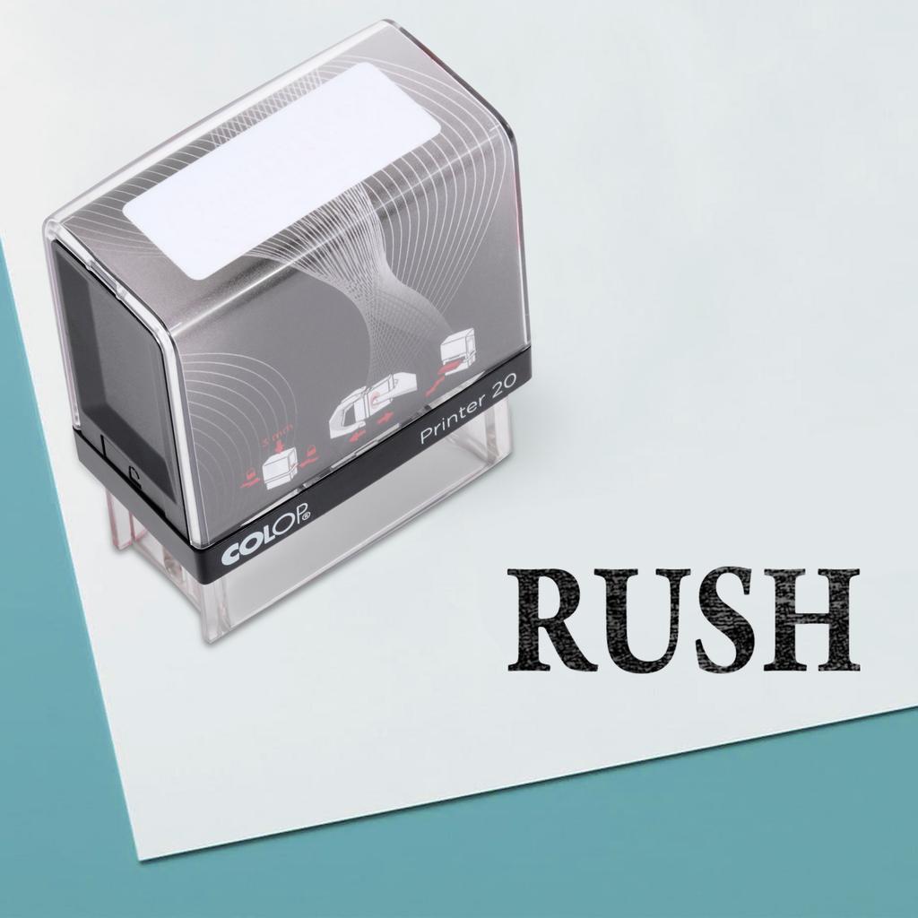 Rush Self Inking Rubber Stamp Custom Colop Office Stationery P20 Mini Stamper