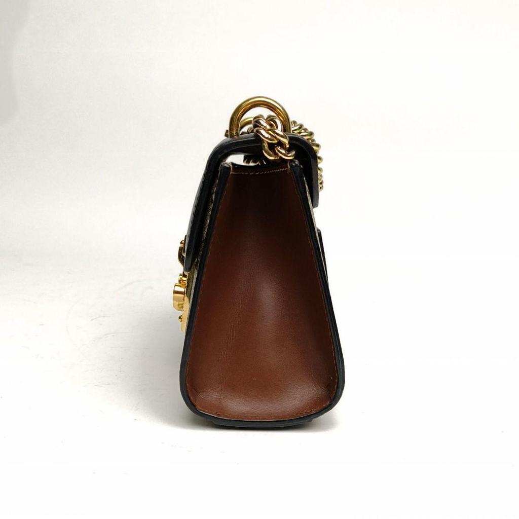 [Pre-Owned] Padlock Moonlight Treasure Box Series Metal Lock Logo Canvas And Leather Crossbody Bag Small - Very Good #1R1M9EU