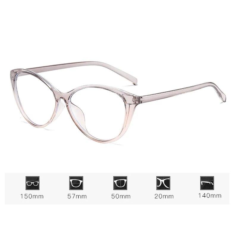 Женские очки для близорукости с защитой от синих лучей, ретро кошачий глаз с леопардовым принтом, прозрачная оправа, компьютерные очки для близорукости с диоптриями