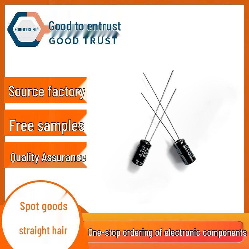 High-Frequency 4.7uF/50V Aluminum Electrolytic Capacitor, 4x7mm, Long-Life, High-Quality