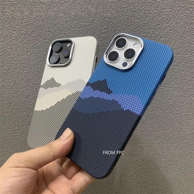 Новый ударопрочный карбоновый чехол для iPhone 17 16 15 Pro Max, магнитная жесткая задняя крышка из ПК, защитный корпус с рамкой для камеры