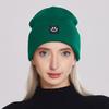 Women's Fashion Smiley Face Logo Hat Solid Color Knitted Hat Casual Outdoor Warm Beanie Men's Winter Hat