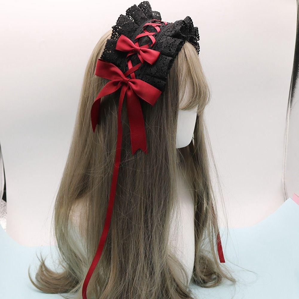 Lace Ribbon Lace Headband Hair Decor Headwear Sweet Bowknot Hair Hoop  Women