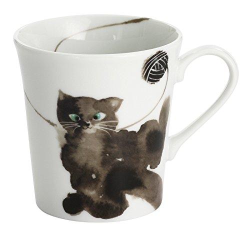 Ceramic Ai Moko Cat Mug, Black, Sitting, 13170