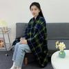 Lady Multifunction Doublelayer Tartan Plaid Blanket Scarf Wrap Shawl Keep Warm