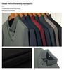 Мужская высококачественная поло с длинным рукавом в полоску, стиль business casual, для весны и осени