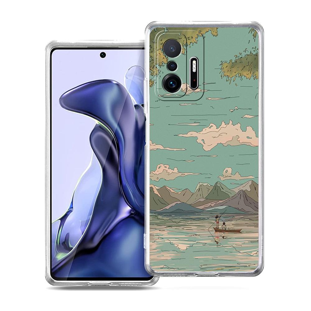 INS Корейский закат Чехол для телефона Xiaomi 14 13 12 Lite Mi 11 11X 13T 12T 11T Для Poco X5 X4 X3 NFC F5 F4 M4 Pro 5G Чехол