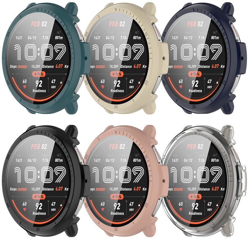 Чехол из закаленного стекла PC+ для умных часов Amazfit Active2, ремешок, защитная оболочка, полное покрытие, аксессуары для экрана
