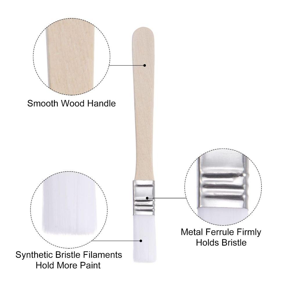 1/12Pcs 0.5 Inch Paint Brush Nylon Wood Handle Cabinets Bent Head Wall