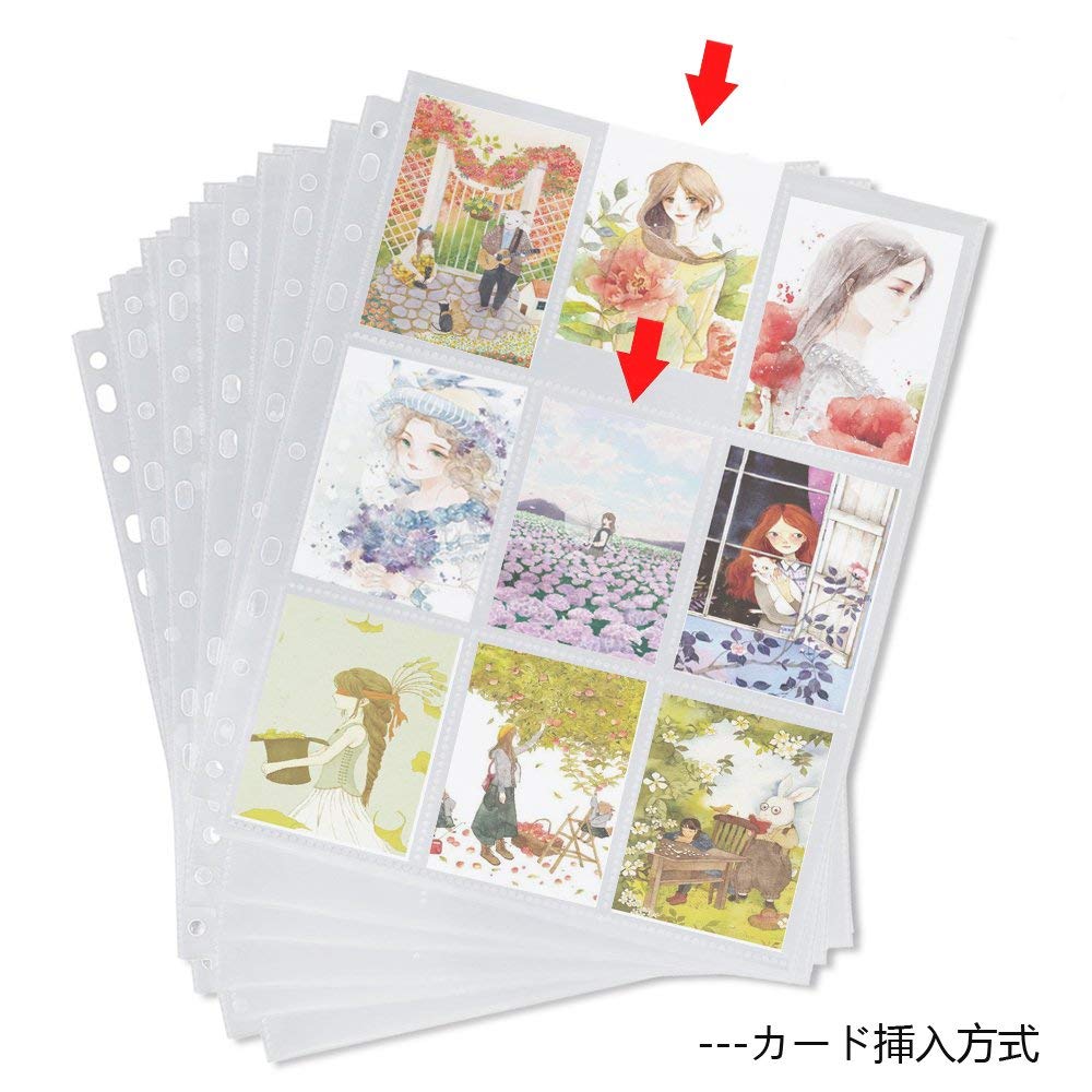 Файл для коллекционных карточек SUSWIM Файл для карточек, совместимый с 2, 3 и 4 отверстиями, 9-карманный лист для карточек из винила, коллекционные карточки с покемонами и другими карточками, 30 отверстий, отверстия,