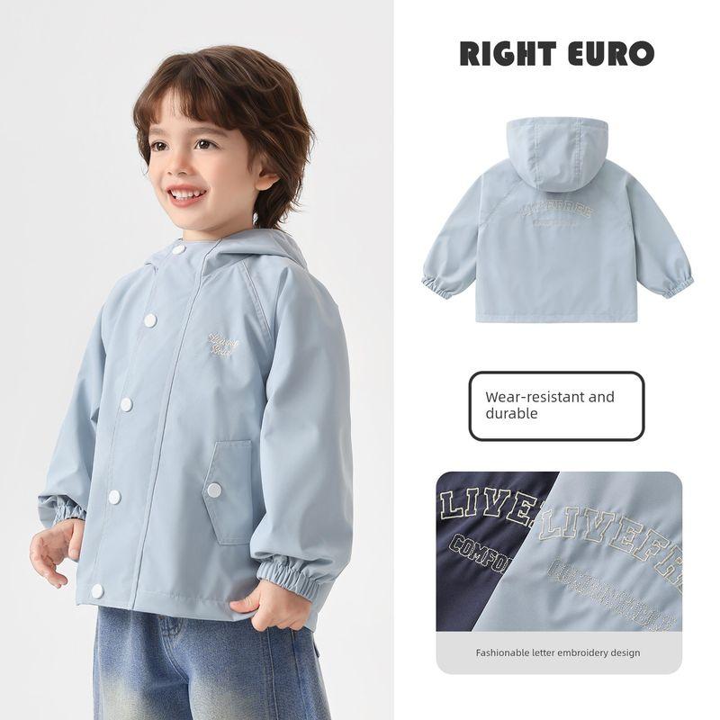 Right European Style Boys' School Jacket Children's Waterproof and Windproof Clothing 2026 New Children's Wear Baby Spring and Autumn Outdoor Top