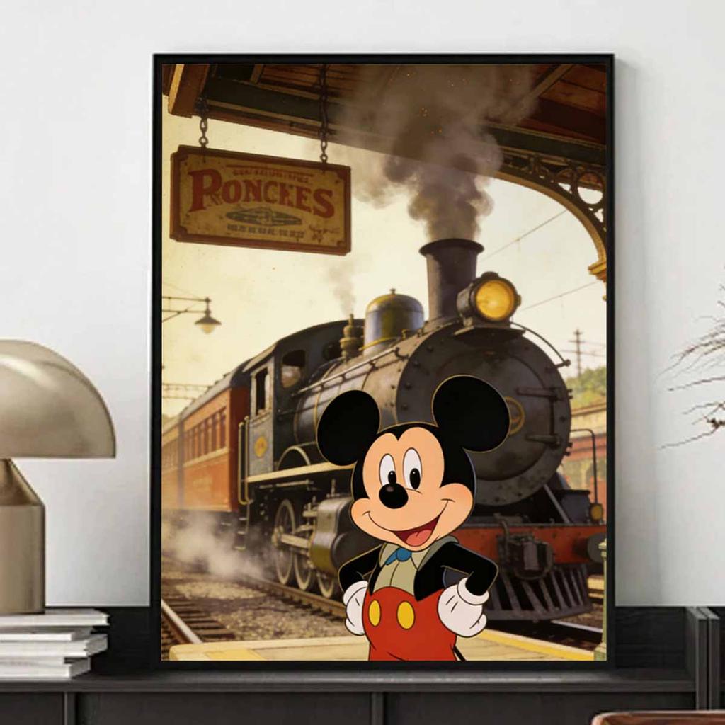 Disney Mickey Mouse Steam Train Diamond Paint Mosaic Art Painting Kit Handmade DIY Home Decor