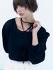 CLO'ET Lace Ribbon Blouse - Black