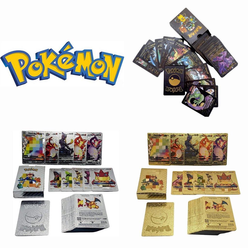 Лимитированная серия Набор карт Pokemon с золотым тиснением 55 шт. Английский Идеально для фанатов