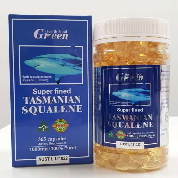 GREEN HEALTH FOOD Tasmania Squalene 1000mg 365Capsules X 3
