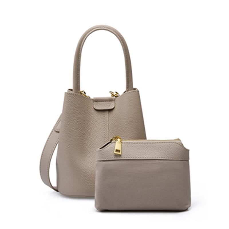 Genuine Leather Bucket Small Shoulder Crossbody Bags For Women Trend Designer Tote Purses Ladies Handbags