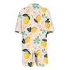 Women's Silk Pajamas Button Home Clothes Star Print Short Sleeve Satin Pajama Set 2 Piece Set