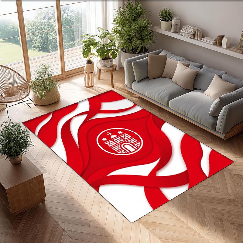 FC St. Pauli Football Print Crystal Velvet Rug, Comfortable Water Absorbent Non Slip Indoor Floor Carpet