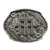 Vintage Carved Cross Pattern Belt Buckle Replacing Components Easy To Use Heavy Rock Style Belt Buckle for Adult