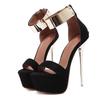 Designer Metal Ankle Cover Strap Women Sexy 16CM Sandals Platform High Heels Party Club Stripper Pole Dance Shoes Size 46