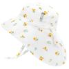 Girls Cotton Sun Hat with Neck Flap Stylish Beach Hat Wide Brim for Babies Yellow [JAN & JUL] (S 0-6 Months, Flower)