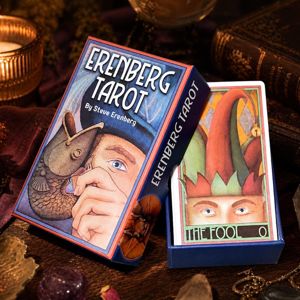 Erenberg Tarot Deck in Rigid Box 12*7cm, Intimate Close-Up Illustrations - Standard Tarot Cards Double-embossed Cardstock