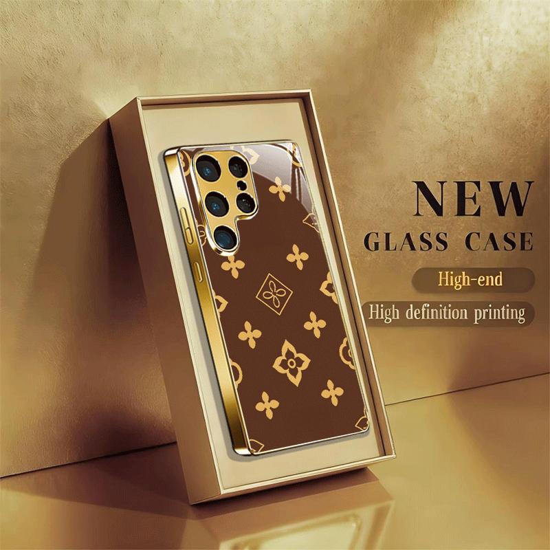 Чехол для телефона с узором из монограмм класса люкс s26 ultra case s25 ultra case стекло для Samsung Galaxy S26 S25 S24 S23 S22FE Ultra Plus