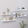 VidaXL Wall Shelves 4 Pcs High Gloss White 60x9x3 Cm