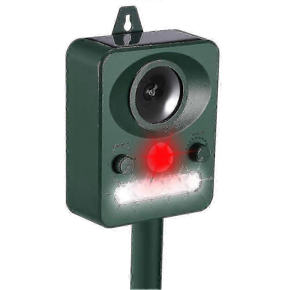 Ultrasonic Cat Repeller, Waterproof Repellent Solar Or Usb Charge, Adjustable Frequency Animal Repellent And Led Lamp Cats, Dogs And Foxes For Gardens