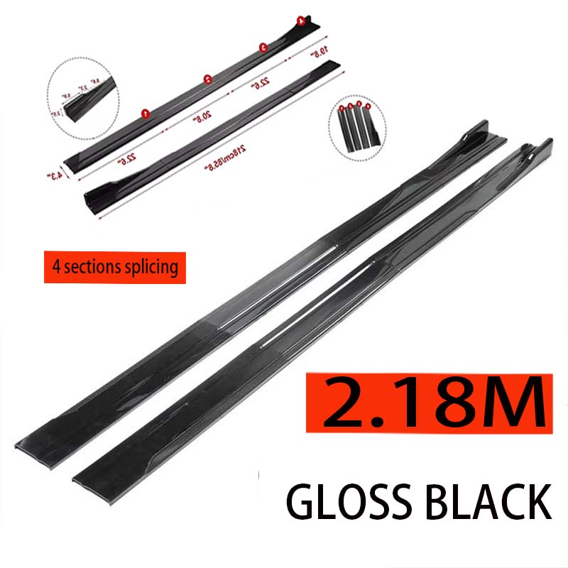 Universal Car Side Skirt 8 Pcs 2.2m Winglet Splitters Lip Side Spoiler For Peugeot 207 307 308 407 408 508 2008 3008 4008 5008