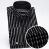 Men's Modal Striped Tuxedo Dress Shirt with Windsor Collar & French Cuff Includes Cufflinks, Elegant Professional Formal Wear