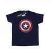 Womens/Ladies Captain America Splatter Shield Cotton Boyfriend T-Shirt