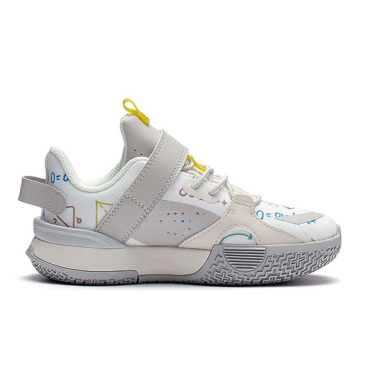 Li Ning Kids Sports Lifestyle Series Shock Absorbing Rebound Letter Pattern Повседневная обувь Детская повседневная обувь Белый Серый YKNT036-5